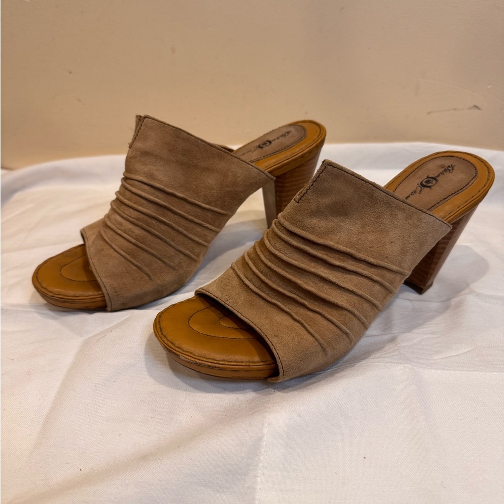 Born Tan Suede Mules